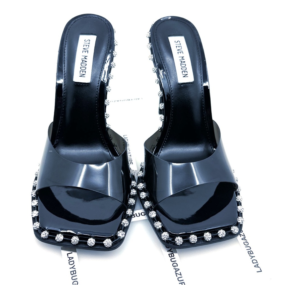 NWOB Steve Madden Women’s Zaylee Black Rhinestone Heels Size 8 - Sold Out - Picture 3 of 13